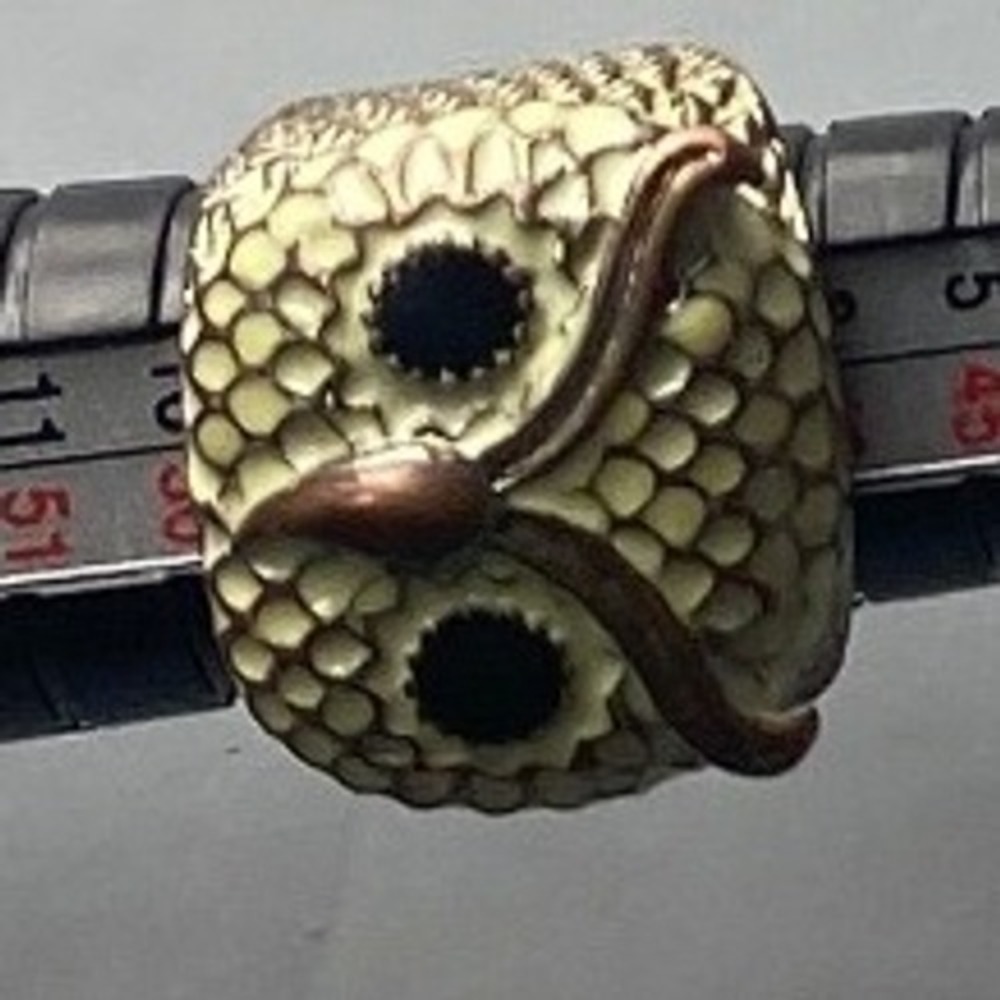 Unique Owl Head Statement Ring Gold Tone Bejeweled Eyes Women's Fashion Jewelry